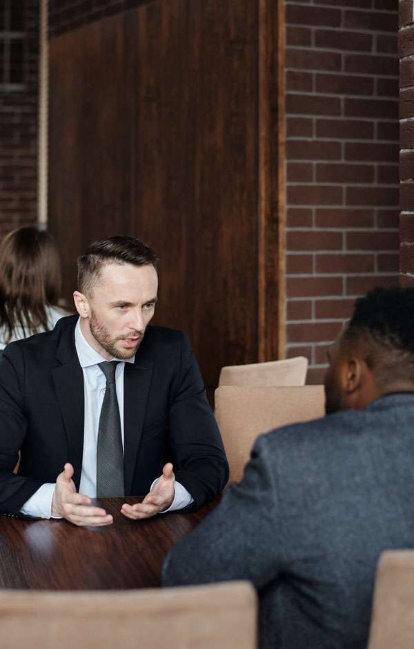 Lawyer explaining and guiding the client